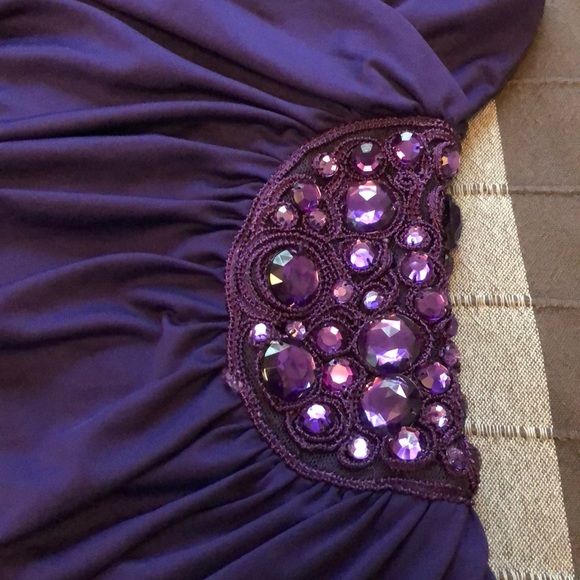 Forever 21 Purple Fitted Ruched Dress Sz S - Picture 2 of 6